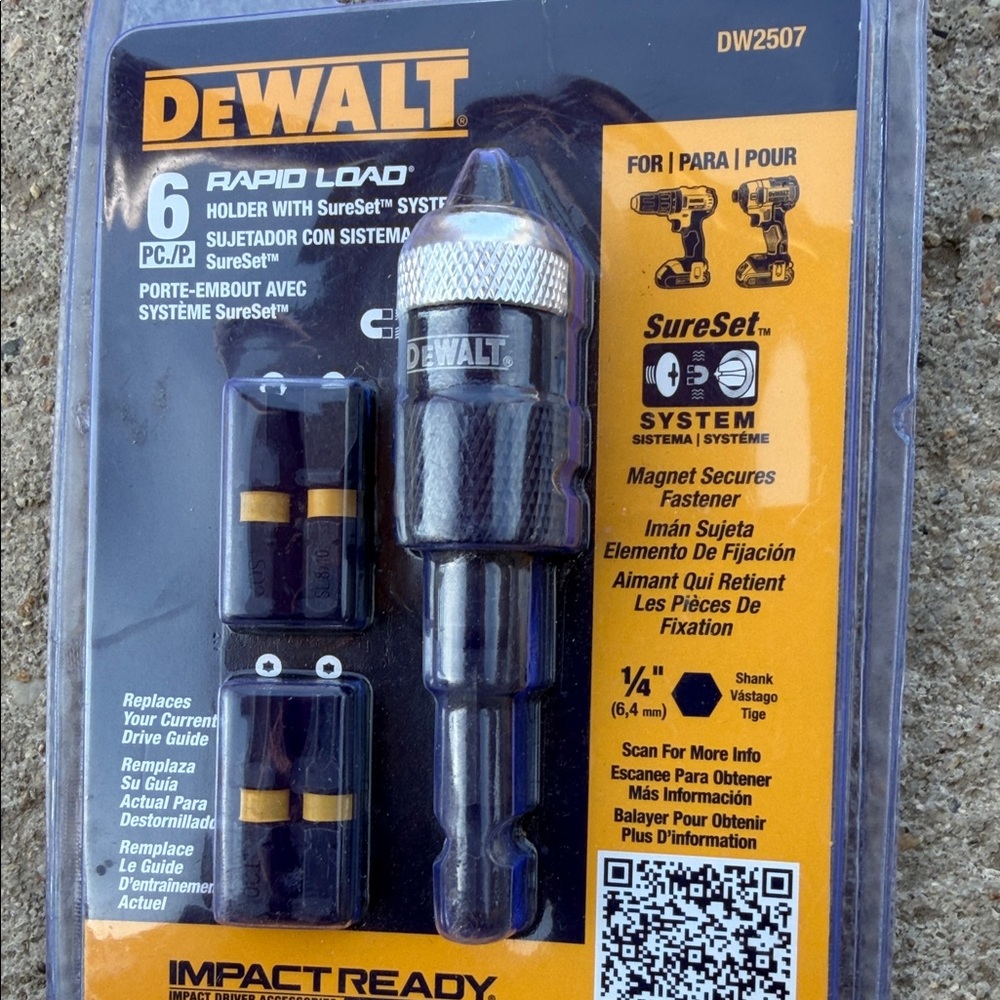 DEWALT Black and Yellow Rapid Load Magnetic Bit Holder Set - 6 Pc